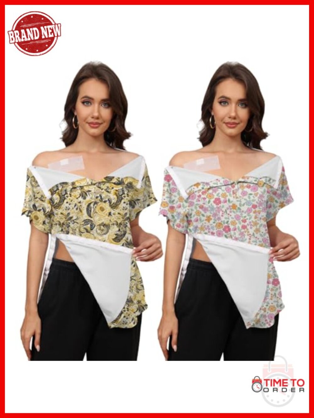 Post Shoulder Surgery Recovery Shirt with Full Side Snaps Adaptive Clothing